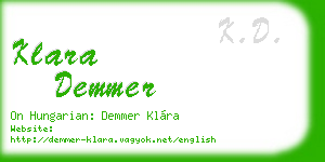 klara demmer business card